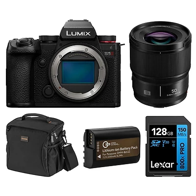 Panasonic Lumix S5II Mirrorless Camera, Bundle with 50mm f/1.8 Lens, Battery, Alpine 160 Shoulder Bag and 128GB Memory Card