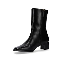 Chantal Black Leather Ankle Boots