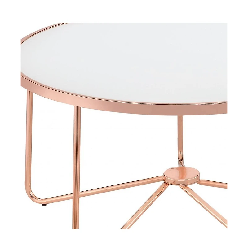 Frosted Glass and Rose Gold Coffee Table for Modern Living Room Decor