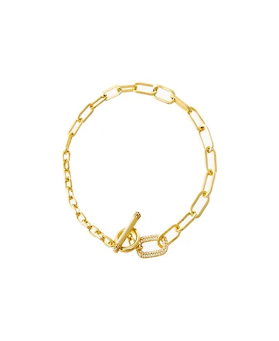 By Adina Eden Pave Accented Toggle Multi Chain Bracelet