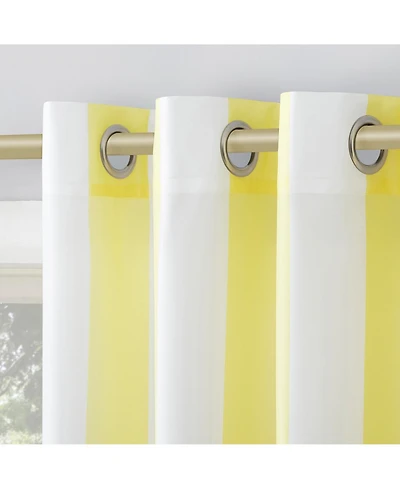Reagan Cabana Stripe Semi-Sheer Grommet Curtain Panel