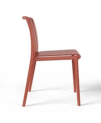 Outdoor Stackable Polypropylene Plastic Dining Side Chairs (Set of 2)