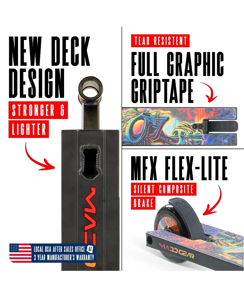 Pro Stunt Scooter for Kids Ages 5+ – Lightweight Durable Trick Scooter for Skatepark and Street – Madd Gear MG2