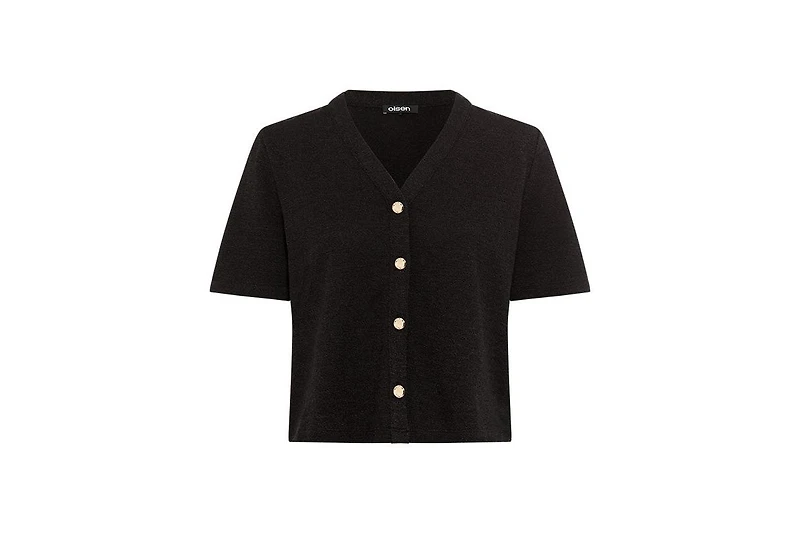Olsen Women's Short Sleeve Cropped Cardigan