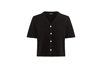 Olsen Women's Short Sleeve Cropped Cardigan
