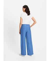 Olsen Women's Anna Fit Wide Leg Pleated Trouser