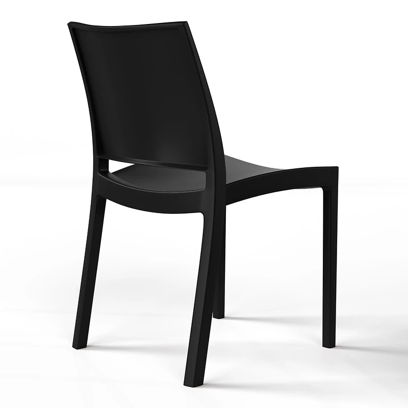 Modern Stackable Resin Plastic Patio Dining Chair (Set of