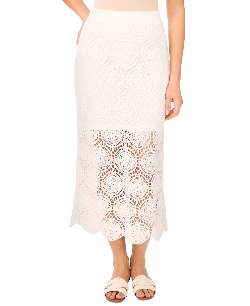 1.state Women's Crochet Midi Skirt