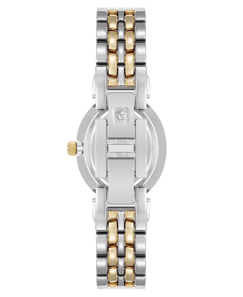 Anne Klein Women's Quartz Contemporary Oval Two-Tone Metal Alloy Bracelet Watch, 25mm