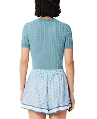 Lacoste Usa Women's Cotton Short-Sleeve Sweater