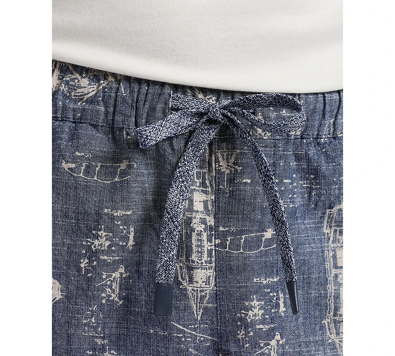 Men's Relaxed-Fit Halten Nautical Graphic Cargo Shorts