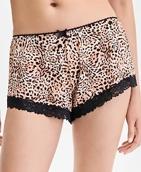 I.n.c. International Concepts Women's Knit Lace-Trim Short Pajama Set, Exclusively at Macy's