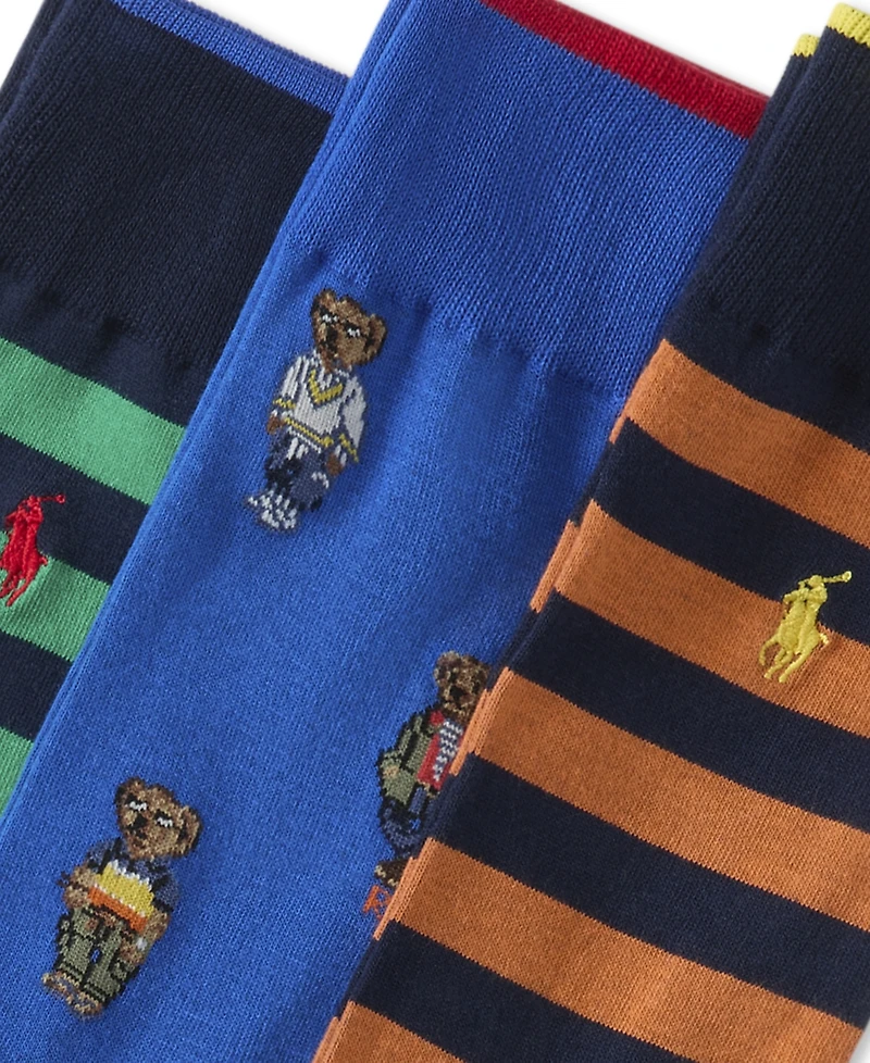 Polo Ralph Lauren Men's Mini Bear & Stripe Socks Gift Box
