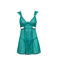 Oh La Cheri Women's Farah Lace Sheer Babydoll