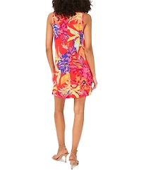Msk Petite Printed Round-Neck Sleeveless Shift Dress