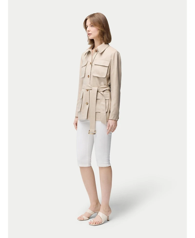 Gobi Cashmere Women's Belted Safari Jacket