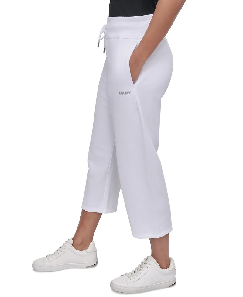 Dkny Sport Women's Studded-Logo Cropped Pants