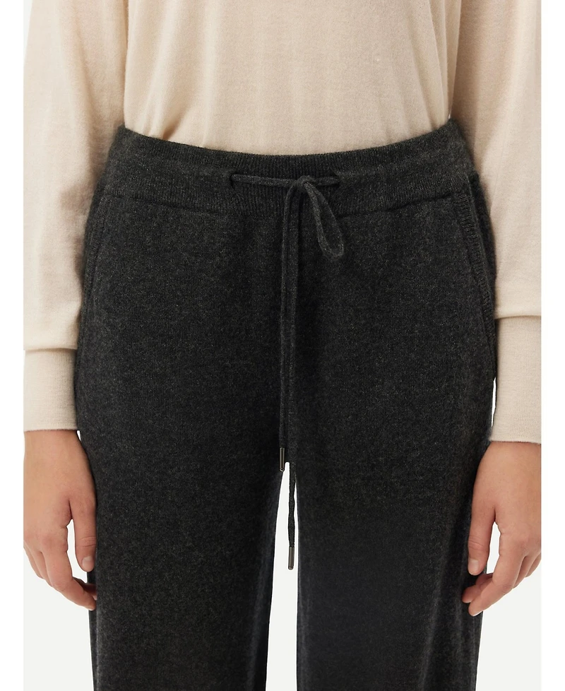 Gobi Cashmere Women's Cashmere Straight Leg Jogger With Contrast Side