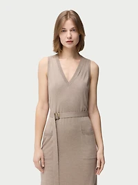 Gobi Cashmere Women's V-neck Silk Cashmere Dress