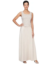 Alex Evenings Lace Jacket & Lace-Top Gown