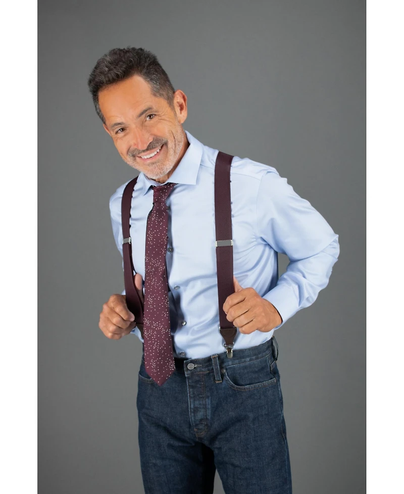 Trafalgar Men's Classic Solid Color 38mm Convertible Suspenders