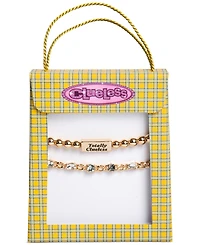 Clueless Gold-Tone 2-Pc. Set Crystal Slider & Totally Clueless Beaded Stretch Bracelets