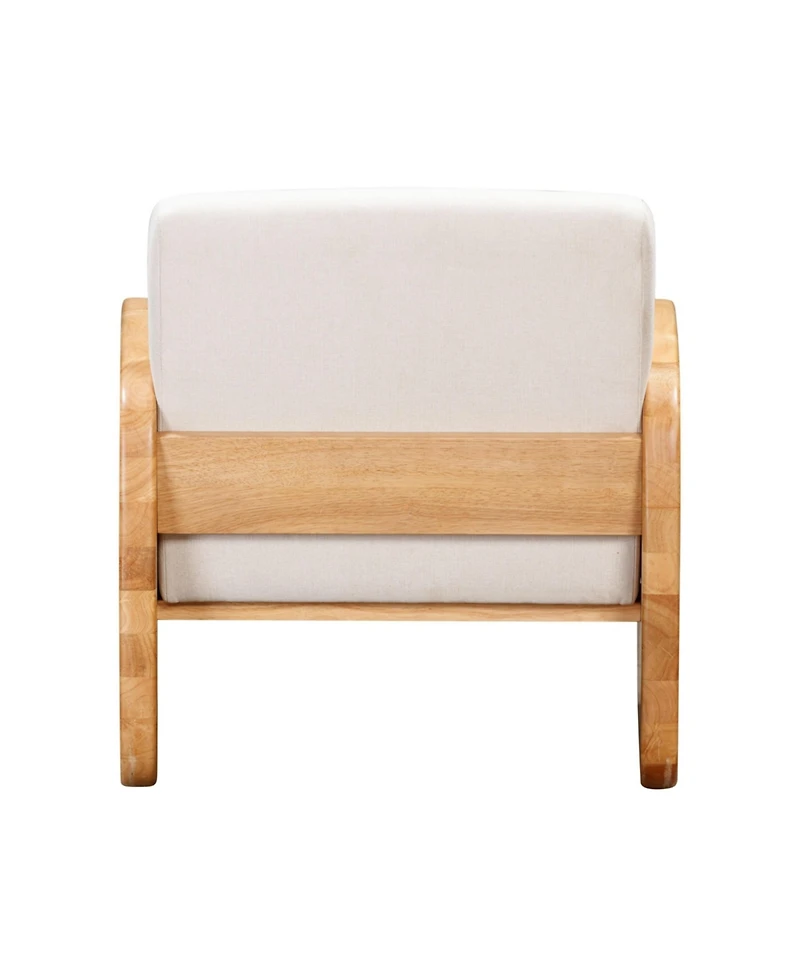 Linen and Wood Arm Chair – Perfect for Living Room or Bedroom