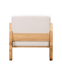 Linen and Wood Arm Chair – Perfect for Living Room or Bedroom