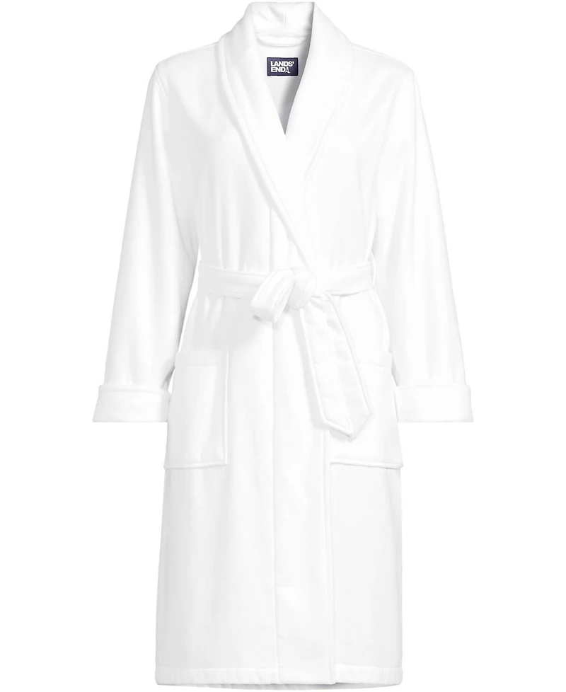Lands' End Women's Cotton Terry Knee Length Spa Bath Robe