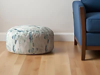 Canvas Pouf Ottoman with Round Abstract Pattern – Stylish and Versatile