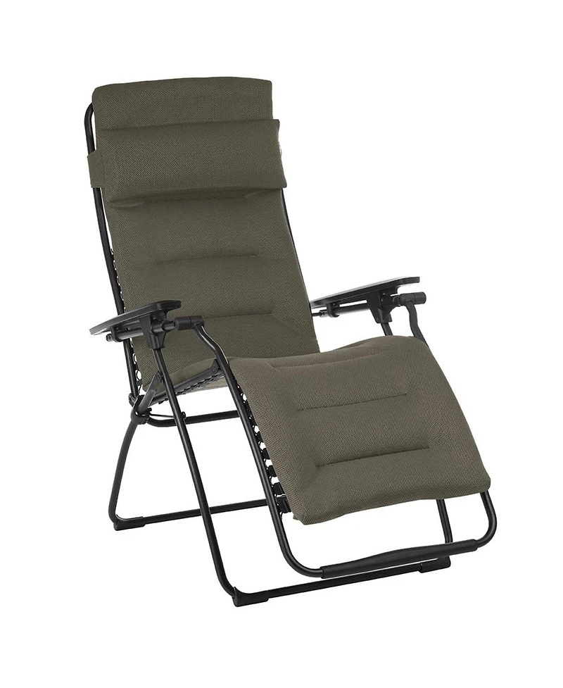 Reclining Steel Zero Gravity Chair with Cushion for Lawn Deck and Poolside