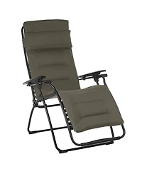 Reclining Steel Zero Gravity Chair with Cushion for Lawn Deck and Poolside