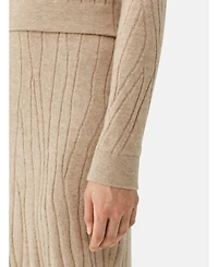 Cropped high neck cashmere sweater