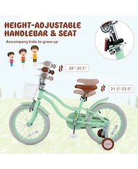16-Inch Kids Bike with Adjustable Seat and Bell, Lightweight for Ages 3-8