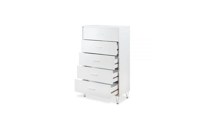 Five-Drawer Dresser for Bedroom Storage and Organization