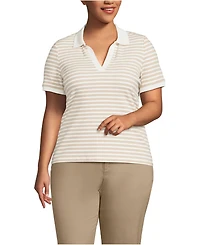 Lands' End Plus Wide Rib Polo Shirt