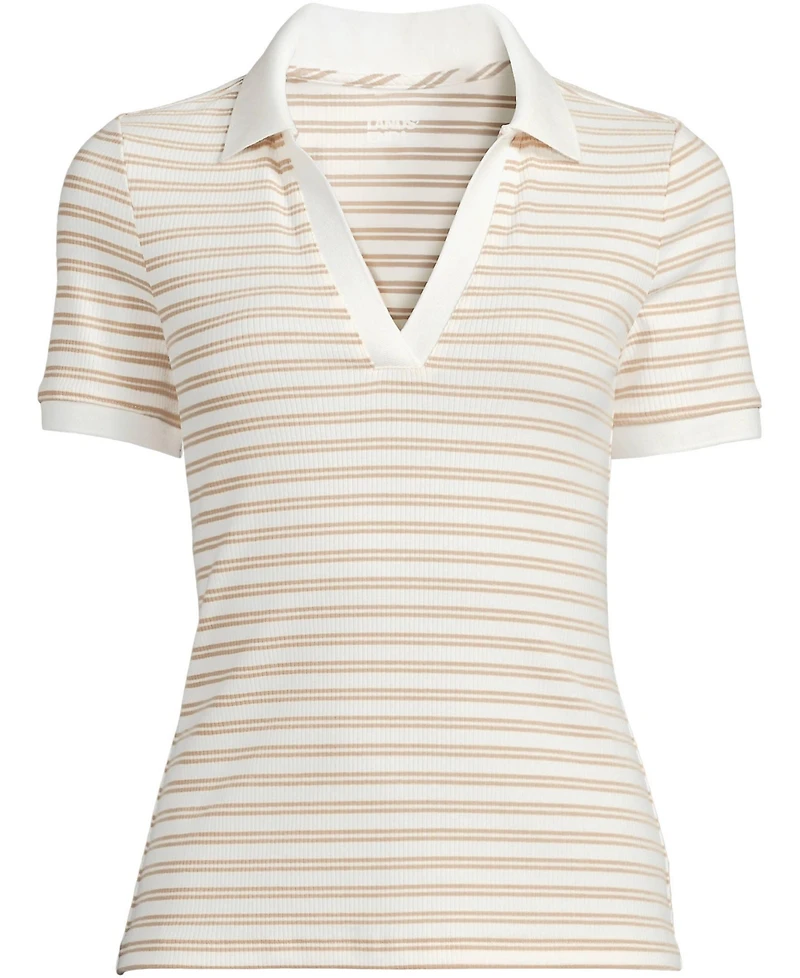 Lands' End Women's Wide Rib Polo Shirt