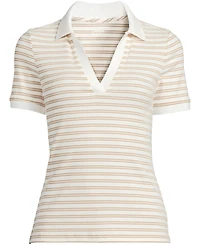 Lands' End Women's Wide Rib Polo Shirt