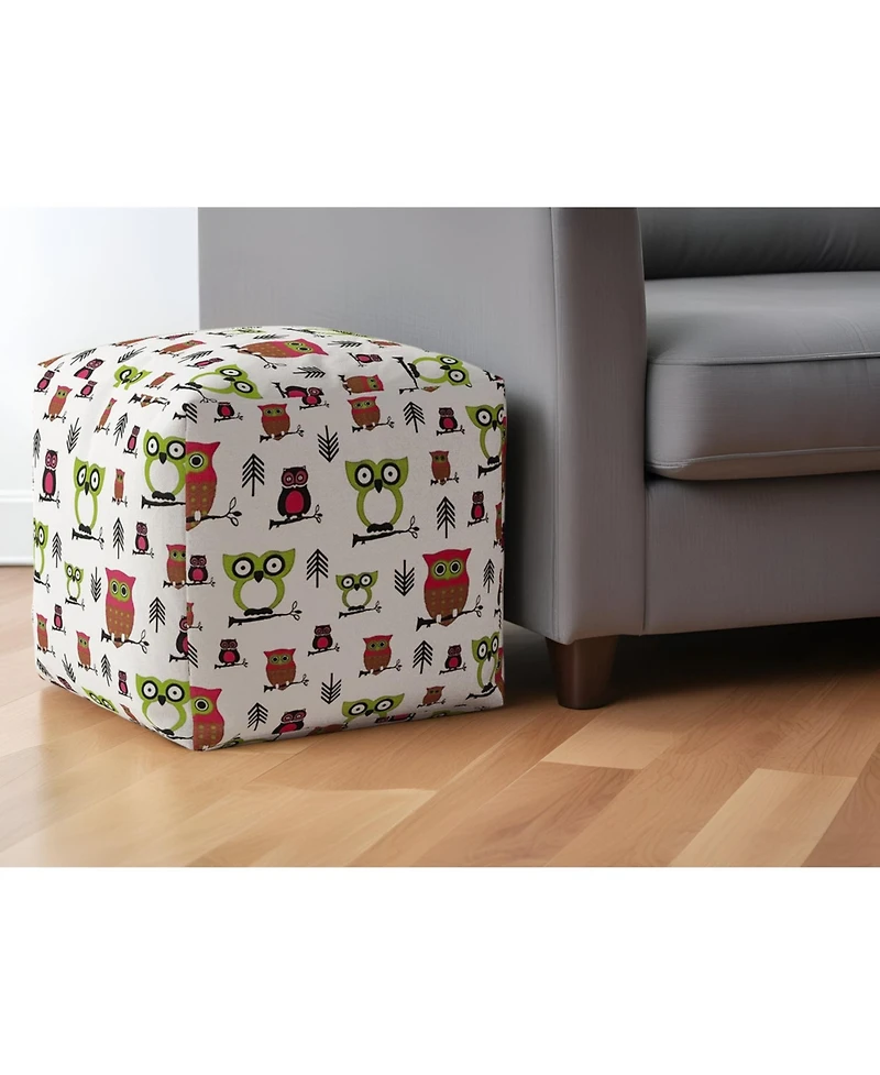 Cotton Owls Pouf Ottoman for Kids Room and Cozy Seating