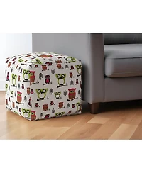 Cotton Owls Pouf Ottoman for Kids Room and Cozy Seating