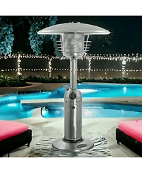 11000 Btu Silver Steel Propane Cylindrical Pole Tabletop Patio Heater