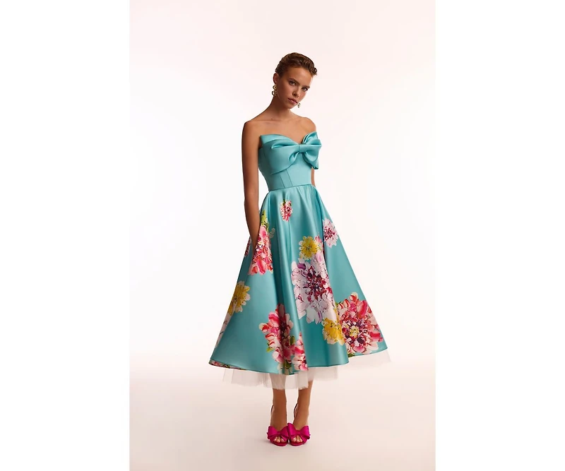 Milla Women's Playful floral midi dress with bow