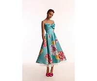 Milla Women's Playful floral midi dress with bow