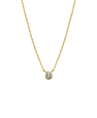 By Adina Eden Mini Cubic Zirconia Bezel Pendant Necklace