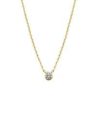 By Adina Eden Mini Cubic Zirconia Bezel Pendant Necklace