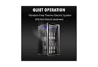 Zafro 26-Bottle Wine Cooler, 130-Can Beverage Fridge, Clear Glass Door, Quiet Compressor, Temp Adjustable, Freestanding Indoor Use, Mini Wine Cellar f
