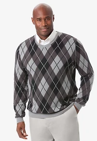 KingSize Men's V-Neck Argyle Sweater