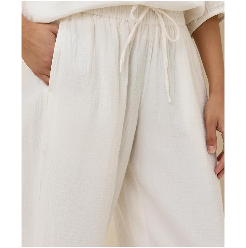 Pact Women's Organic Cotton Coastal Double Gauze Split Hem Pant