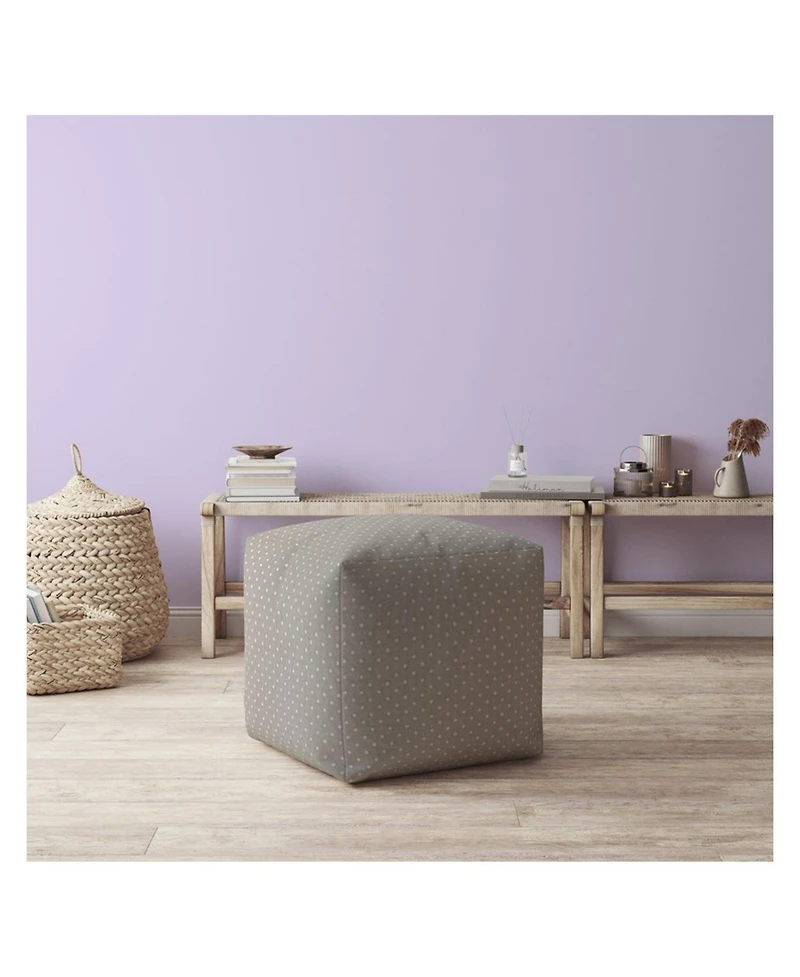 Polka Dot Pattern Cotton Pouf Ottoman – Cozy Accent