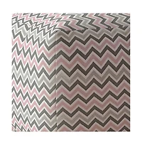 17" Gray Twill Chevron Pouf Ottoman
